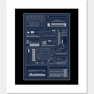 Drum Machine Synthesizer Collection for Electronic Musician Posters and Art